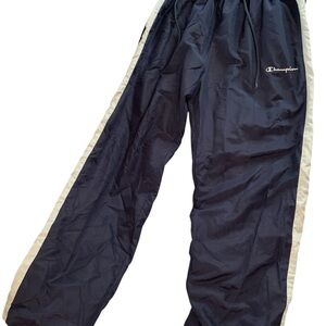 Vintage Champion Double Lined Windbreaker Track Pants Size XLT Navy